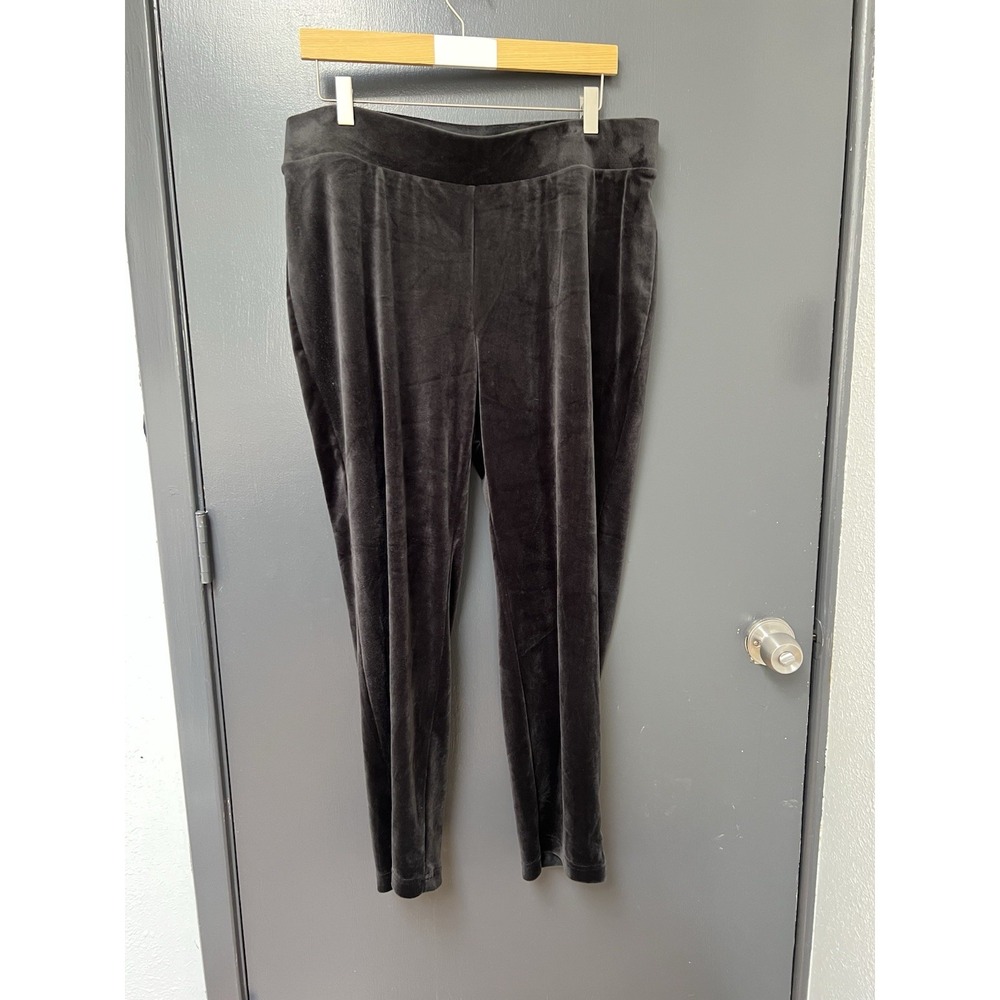J. Jill Pure Jill Sz XLP Slim Leg Pull On Elastic Waist Black Fleece Pants